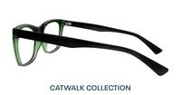 Crystal Green Black Glasses Direct Hazel Cat-eye Glasses - Side