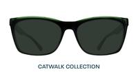 Crystal Green Black Glasses Direct Hazel Cat-eye Glasses - Sun