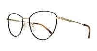 Shiny Brown / Matte Gold Glasses Direct Janey Oval Glasses - Angle