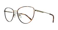 Shiny Gold / Havana Glasses Direct Janey Oval Glasses - Angle