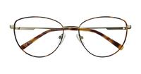 Shiny Gold / Havana Glasses Direct Janey Oval Glasses - Flat-lay