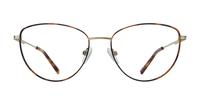 Shiny Gold / Havana Glasses Direct Janey Oval Glasses - Front