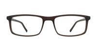 Matte Crystal Brown Glasses Direct Jerry Rectangle Glasses - Front
