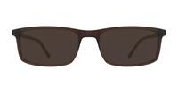 Matte Crystal Brown Glasses Direct Jerry Rectangle Glasses - Sun