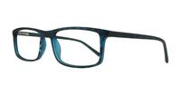 Matte Havana Blue Glasses Direct Jerry Rectangle Glasses - Angle