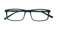 Matte Havana Blue Glasses Direct Jerry Rectangle Glasses - Flat-lay
