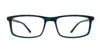Matte Havana Blue Glasses Direct Jerry Rectangle Glasses - Front
