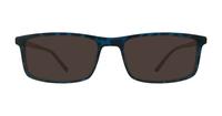 Matte Havana Blue Glasses Direct Jerry Rectangle Glasses - Sun