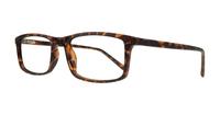 Shiny Havana Glasses Direct Jerry Rectangle Glasses - Angle