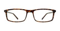 Shiny Havana Glasses Direct Jerry Rectangle Glasses - Front