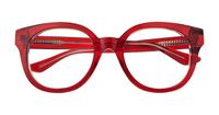Red / Crystal Clear Glasses Direct Jessie Oval Glasses - Flat-lay
