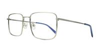 Shiny Silver Glasses Direct John Rectangle Glasses - Angle
