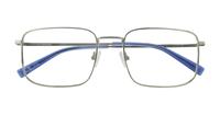 Shiny Silver Glasses Direct John Rectangle Glasses - Flat-lay