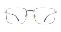 Shiny Silver Glasses Direct John Rectangle Glasses - Front
