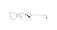 Matt Silver Glasses Direct Jules Oval Glasses - Angle