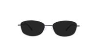 Shiny Dark Gunmetal Glasses Direct Jules Oval Glasses - Sun