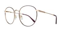 Rose Gold / Purple Glasses Direct Kade Round Glasses - Angle