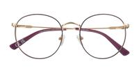 Rose Gold / Purple Glasses Direct Kade Round Glasses - Flat-lay