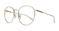 Shiny Gold / Pink Glasses Direct Kade Round Glasses - Angle