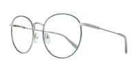 Shiny Silver / Blue Glasses Direct Kade Round Glasses - Angle