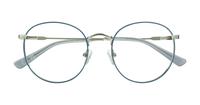 Shiny Silver / Blue Glasses Direct Kade Round Glasses - Flat-lay