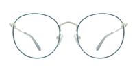 Shiny Silver / Blue Glasses Direct Kade Round Glasses - Front