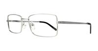 Shiny Silver Glasses Direct Kai Rectangle Glasses - Angle