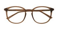 Matte Light Brown Glasses Direct Kinsley Rectangle Glasses - Flat-lay