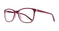 Red/Pink Glasses Direct Leah Oval Glasses - Angle