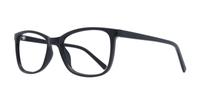 Shiny Black Glasses Direct Leah Oval Glasses - Angle