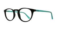 Black / Teal Glasses Direct Mimi Round Glasses - Angle