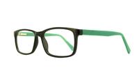 Black / Green Glasses Direct Planet 09 Rectangle Glasses - Angle