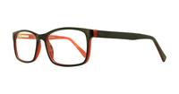 Black / Red Glasses Direct Planet 09 Rectangle Glasses - Angle