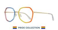 Rainbow / Shiny Gold Glasses Direct Proud Aviator Glasses - Angle