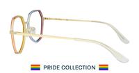 Rainbow / Shiny Gold Glasses Direct Proud Aviator Glasses - Side