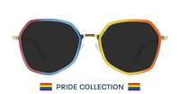 Rainbow / Shiny Gold Glasses Direct Proud Aviator Glasses - Sun