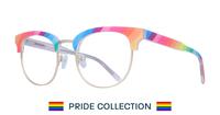 Clear Crystal / HD Pattern Glasses Direct Radiance Round Glasses - Angle