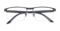 Matte Gunmetal Glasses Direct Remington Rectangle Glasses - Flat-lay