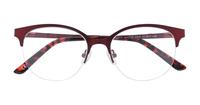 Matte Red Glasses Direct Scarlett Round Glasses - Flat-lay
