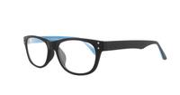 Black/Blue Glasses Direct Solo 566 Oval Glasses - Angle