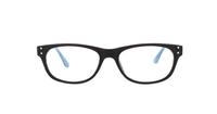 Black/Blue Glasses Direct Solo 566 Oval Glasses - Front