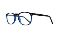 Black / Blue Glasses Direct Solo 591 Round Glasses - Angle