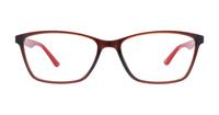 Brown/Red Glasses Direct Stella Rectangle Glasses - Front