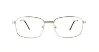 Shiny Satin Silver Glasses Direct Trevor Rectangle Glasses - Front
