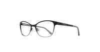 Matte Black/Grey Glasses Direct V1066 Oval Glasses - Angle