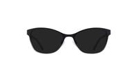 Matte Black/Grey Glasses Direct V1066 Oval Glasses - Sun