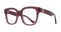 Burgundy Gucci GG0958O Square Glasses - Angle