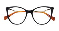 Black/Gold Transparent Gucci GG1007O Cat-eye Glasses - Flat-lay