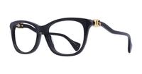 Black/Black Transparent Gucci GG1012O Wayfarer Glasses - Angle