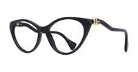 Black/Black Transparent Gucci GG1013O Cat-eye Glasses - Angle